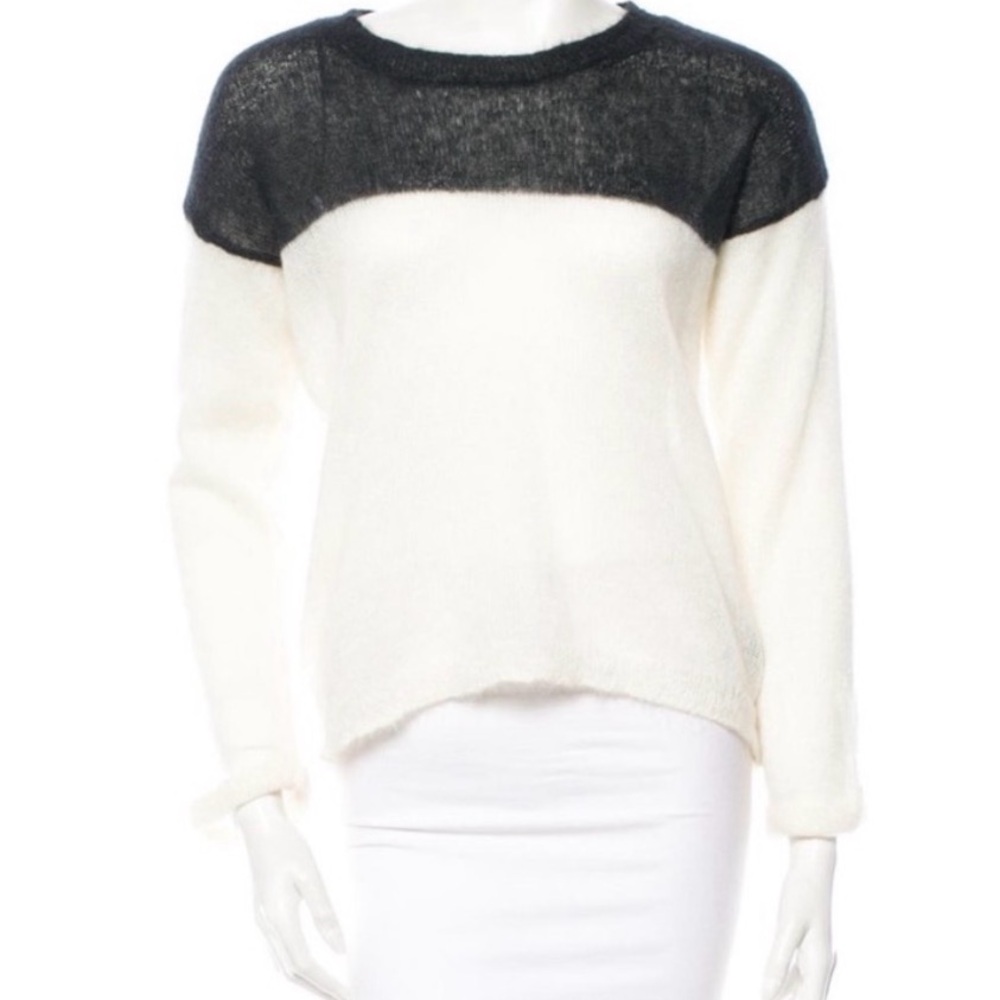 Sweater Weather! Isabel Marant Black and Cream Mohair Sweater